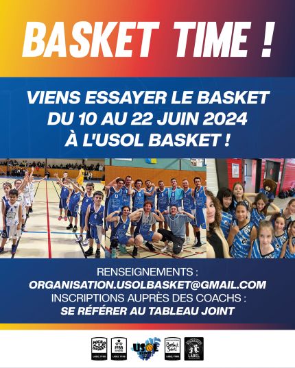 Basket Time ! Viens essayer le basket du 10 au 22 juin 2024